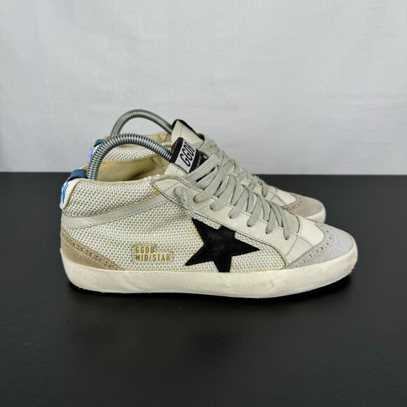 Golden Goose Shoes Golden Goose Mid Star Tan Black Leather Mesh